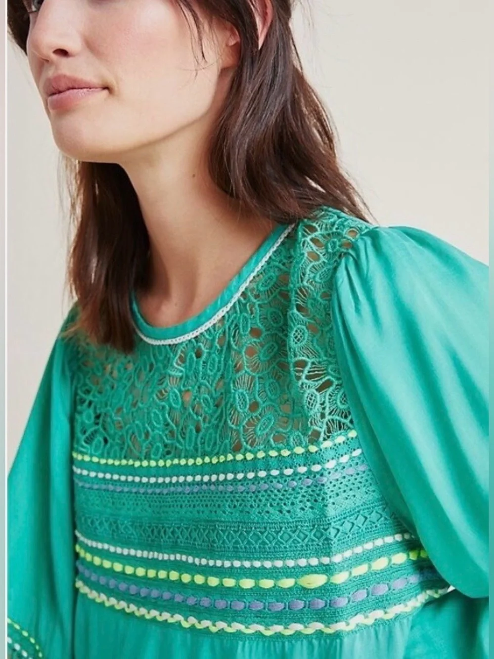 NWT Anthropologie Blink London Sunshine Peasant Top Blouse Sz XL